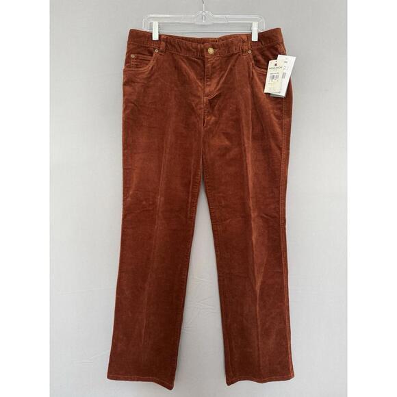 Woolrich Straight Leg Rust Colored Corduroy Pants Women’s 12 (32x32) Stretch NWT - Picture 1 of 8